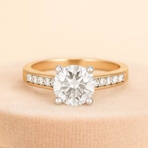 1.5ct D Moissanite, Ruby or Sapphire Ring